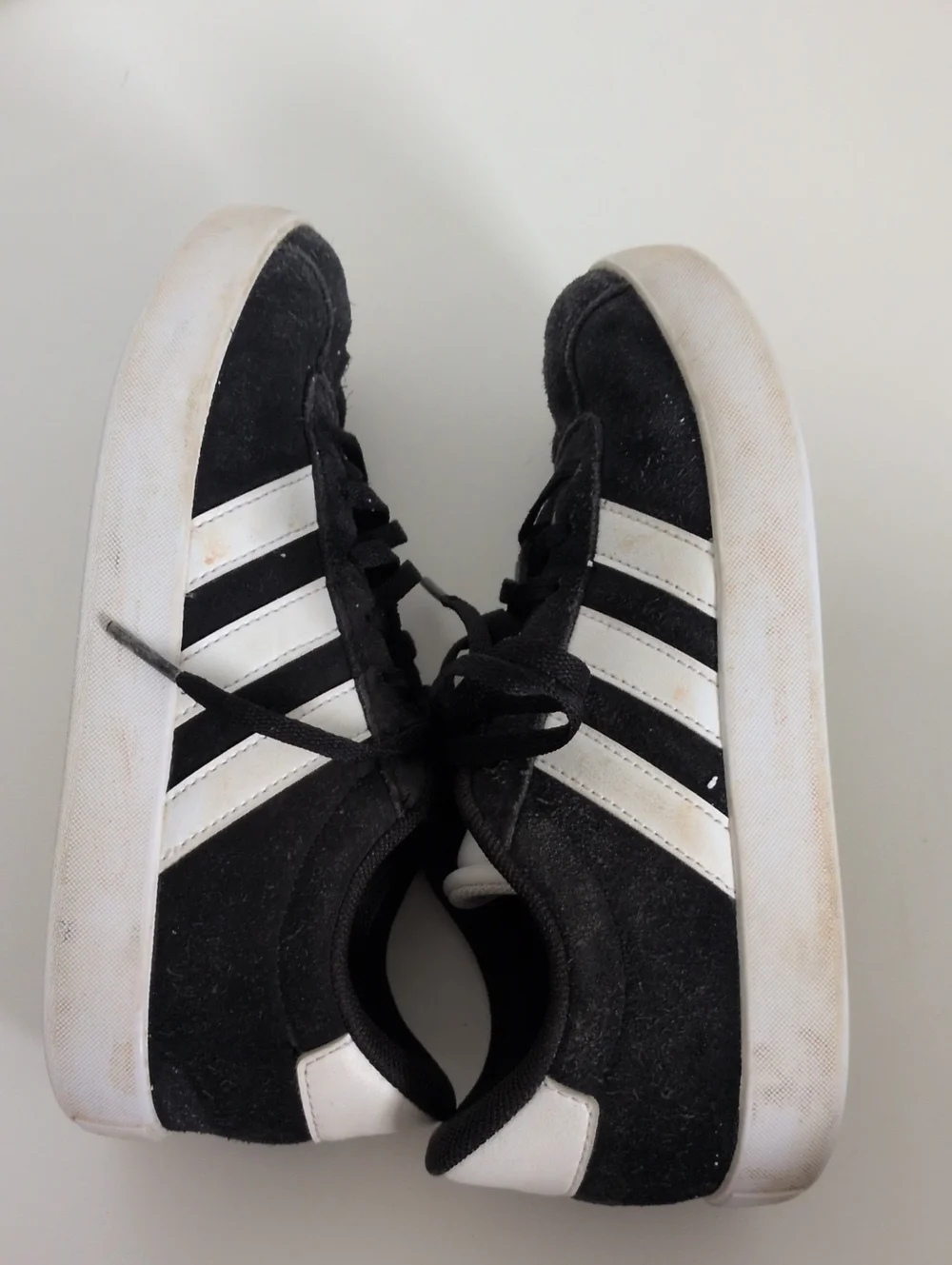 Adidas Boys VL Court 3.0 Suede Black & White Sneakers - 2.5
